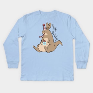 Happy Birthday Kangaroo Kids Long Sleeve T-Shirt